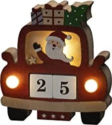 Konstsmide Holzsilhouette Auto & Santa LED 3x warmweiß
