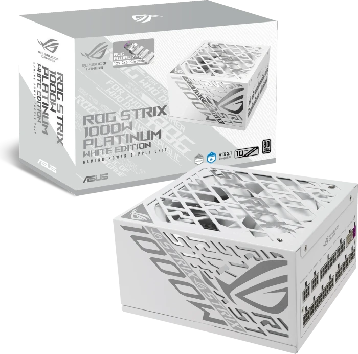ASUS ROG STRIX 1000P Platinum White Edition (ROG Equalizer), ROG-STRIX-1000P-GAMING-WHITE-E, 1000W, ATX 3.1
