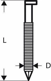 Bosch Professional SN34DK 65R D-Kopf Streifennagel 34° gerillt geharzt Tacker-Nägel, 65x2.8mm, 3000 Stück