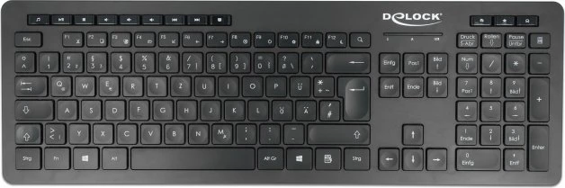 DeLOCK Silent Wireless Keyboard schwarz, USB, DE