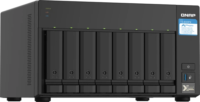 QNAP Turbo Station TS-832PX-4G 144TB, 4GB RAM, 2x SFP+ 10Gb/s, 2x RJ-45 2.5GBase-T