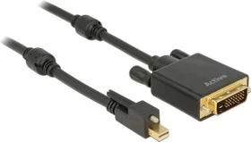DeLOCK Mini DisplayPort 1.2 Stecker mit Schraube auf DVI-D 24-Pin Stecker Kabel, Aktiv, 1m (83725)