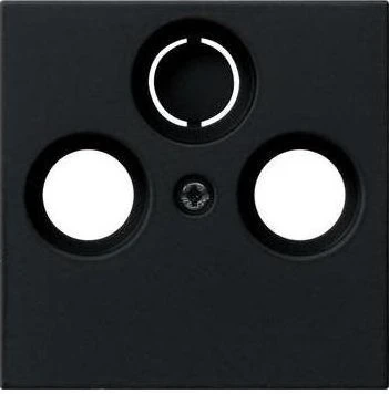 Gira System 55 Abdeckung für Koaxial-Antennensteckdose, schwarz matt