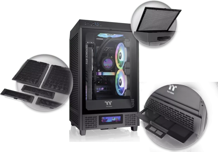 Thermaltake The Tower 200, schwarz, Glasfenster, Mini-ITX