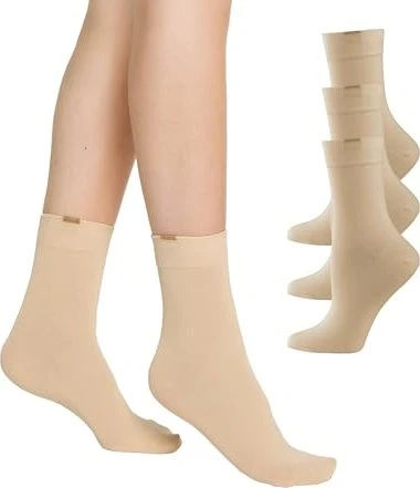 NurDie Passt Perfekt Socken beige, 3 Paare (Damen)