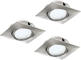 Eglo Pineda eckig 8.4cm 6W 3000K Einbauleuchte nickel matt, 3 Stück