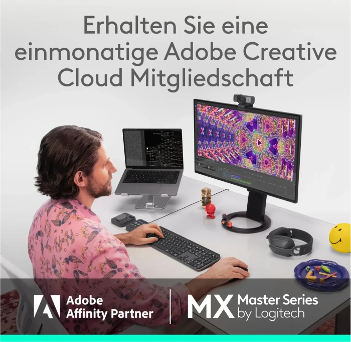 Logitech MX Master 4 Combo for Windows, Graphite, dunkelgrau, Logi Bolt, USB/Bluetooth, DE