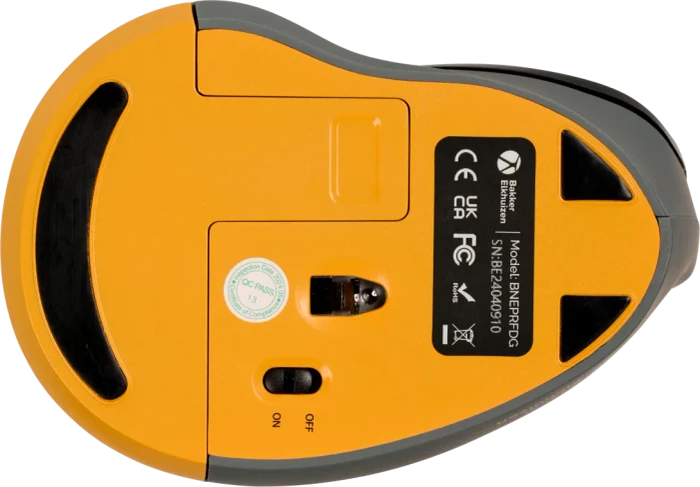 BakkerElkhuizen PRF Vertical Mouse Wireless, Vertikale Maus Rechts schwarz/grau, USB