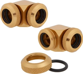 Corsair Hydro X Series XF Hardline, OD Fitting 90° 12mm, gold, 2er-Pack