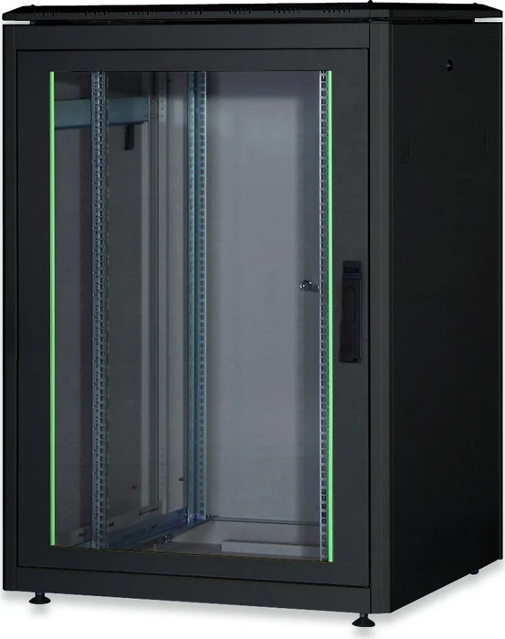 Digitus Professional Unique Serie Serverschrank 22HE, Sicherheitsglastür, IP2X, schwarz, 800mm tief