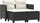 vidaXL Gartensofa mit Hockern 2-Sitzer schwarz/cremeweiß (365790)