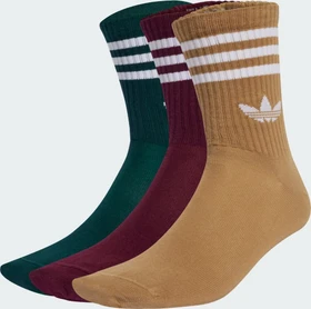 adidas 3-Streifen Crew Socken maroon/aurora ivy/cardboard, 3 Paare