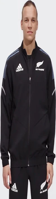 adidas All Blacks Primeblue Rugby Präsentationsjacke black/white/wonder steel (Herren)
