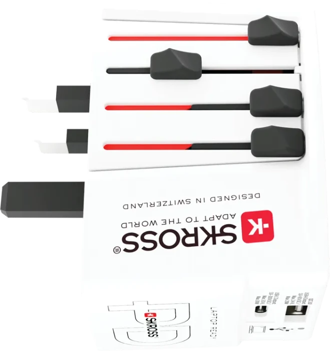 Skross World Travel Adapter MUV USB AC30PD, 1x USB-A, 1x USB-C, weiß