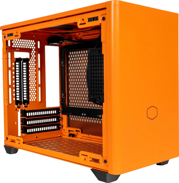 Cooler Master MasterBox NR200P Color Edition Sunset Orange, Glasfenster, Mini-ITX