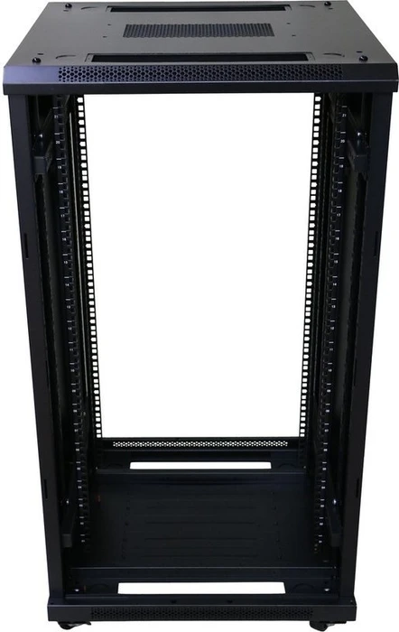 Extralink 19" Rackschrank 27HE, freistehend, Flatpack, Glastür, IP20, schwarz, 1320mm tief