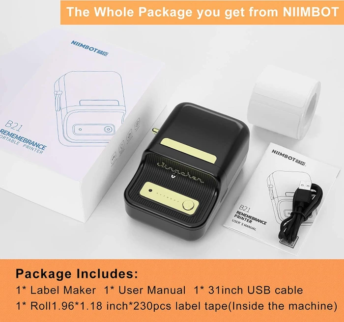 Niimbot B21 Wireless Label Printer, schwarz