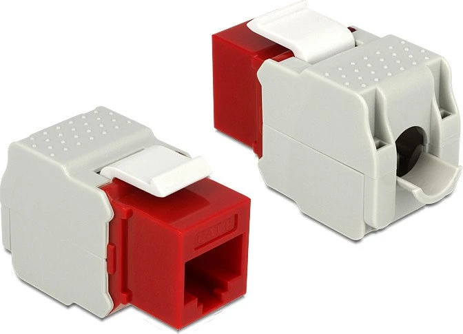 DeLOCK Keystone Modul RJ-45 Buchse via Verlegekabel Cat6, rot