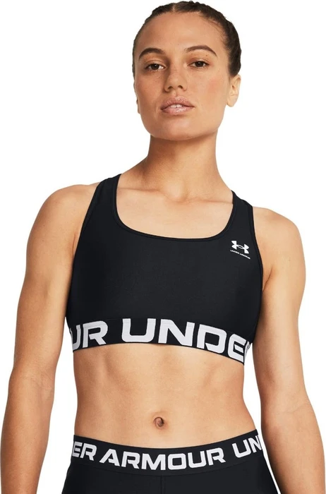 Under Armour HeatGear Armour Mid Sport-BH schwarz/weiß (Damen)
