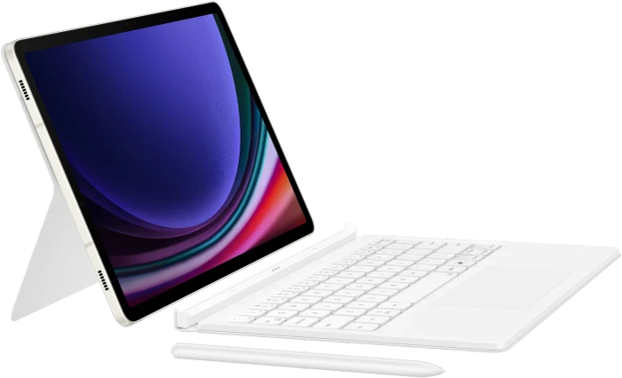 Samsung EF-DX725 Book Cover Keyboard mit AI-Taste für Galaxy Tab S9 / S9 FE / S10 FE, weiß, DE