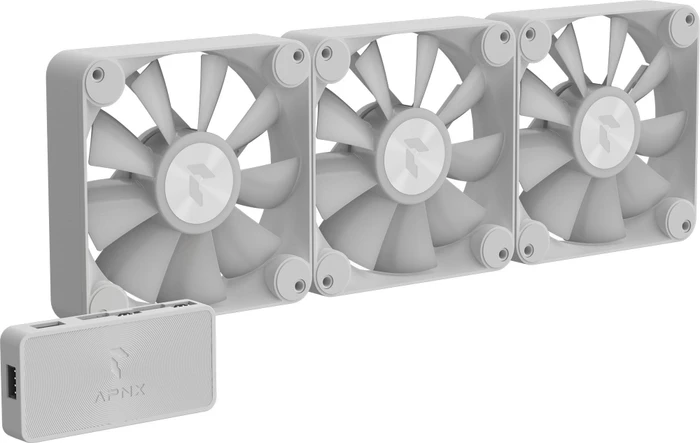 APNX FP1-120 PWM ARGB, weiß, LED-Steuerung, 120mm, 3er-Pack