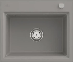 Villeroy & Boch Subway Style 60 S flat flächenbündig Becken mittig mit Ablauffernbedienung fossil