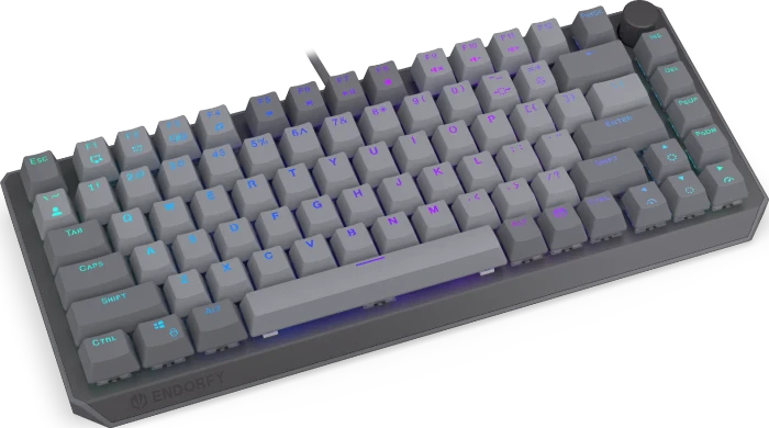 Endorfy Thock V2 75%, PBT, grau, LEDs RGB, hot-swap, Endorfy RED, USB, US