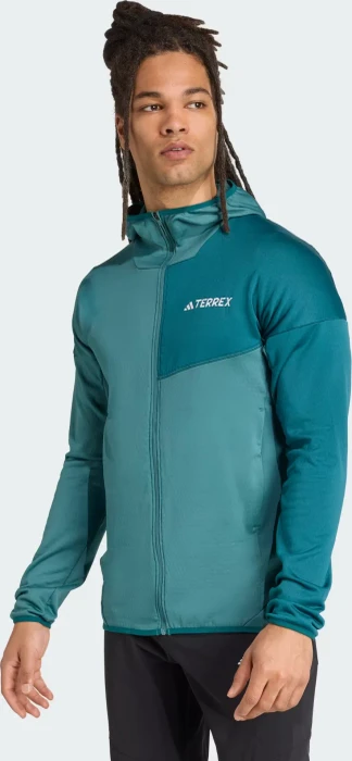 adidas Terrex Xperior Climawarm Light Fleece Hooded Jacke mystery green/preloved teal (Herren)