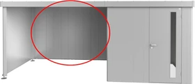 Biohort Rückwand für Gerätehaus Neo Seitenwand silber-metallic