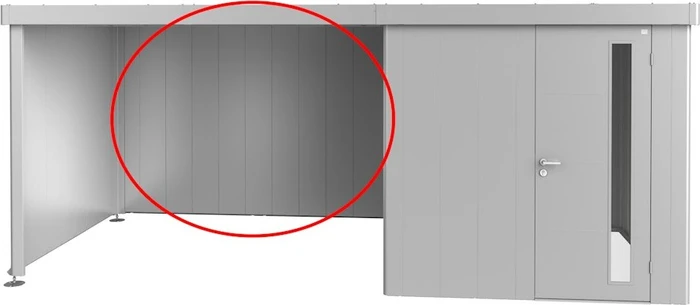 Biohort Rückwand für Gerätehaus Neo Seitenwand silber-metallic