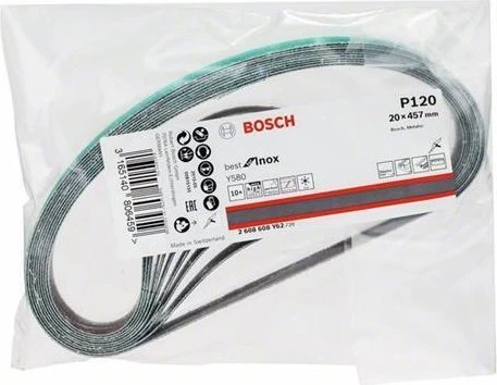 Bosch Professional Y580 Best for Inox Schleifband K120, 19x457mm, 10 Stück