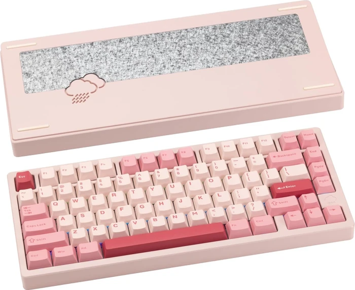 Wobkey Rainy 75 Pro, rosa, LEDs RGB, Kailh Cocoa, USB/Bluetooth, US