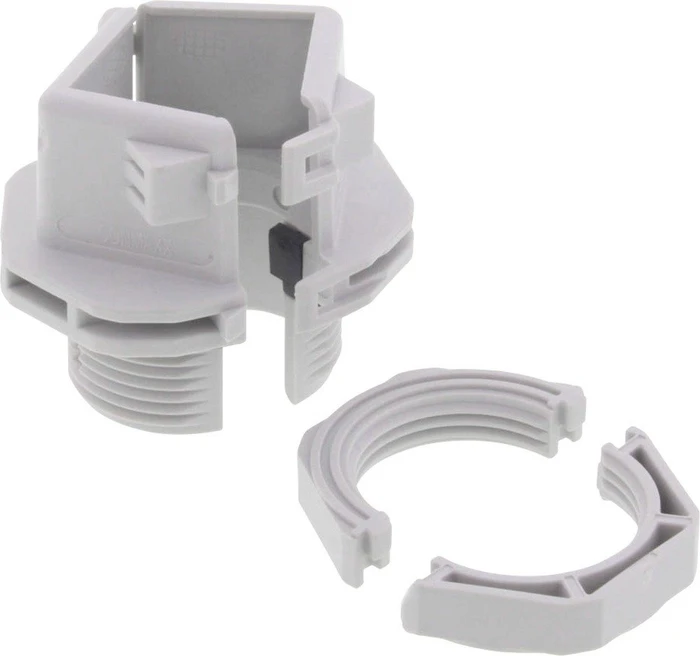 Wiska CKM 25 V0 LG Teilbare Kabelverschraubung mit Gegenmutter, Kunststoff, RAL 7035, M25