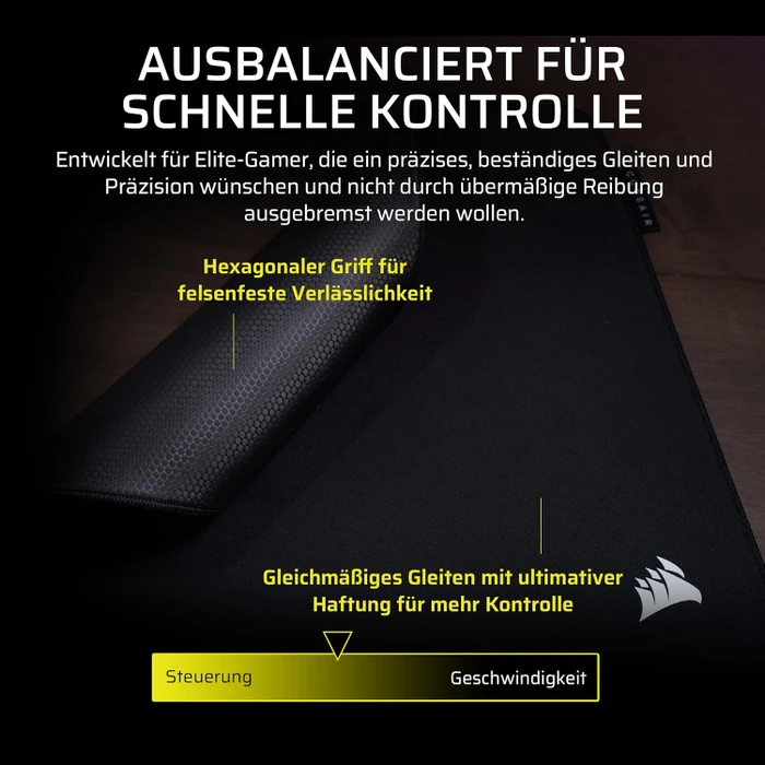 Corsair MM PRO Control Gaming Mouse Pad - Medium 320x300mm, schwarz