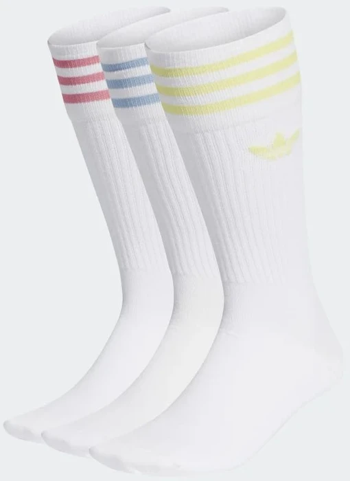 adidas Crew Socken white/pulse yellow/rose tone/ambient sky, 3 Paare