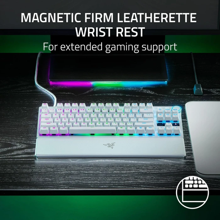 Razer Huntsman V3 Pro Tenkeyless, weiß, LEDs RGB, Razer Analog Optical Switch Gen-2, USB, US