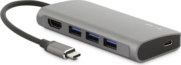 LMP USB-C Video Hub, 5-Port, USB-C 3.0 [Stecker], space gray