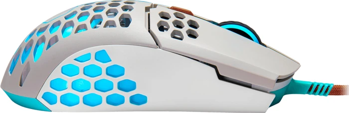 Cooler Master MasterMouse MM711 Retro RGB Gaming Maus grau/hellblau/rot, USB