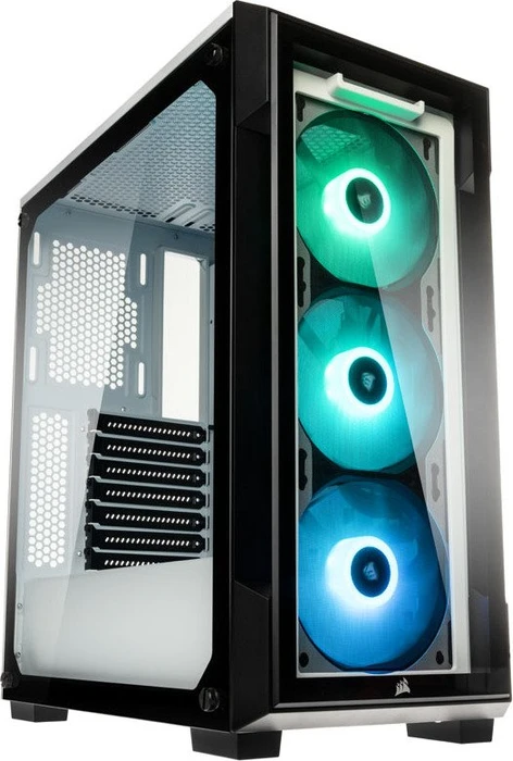 Corsair iCue 220T RGB, weiß, Glasfenster