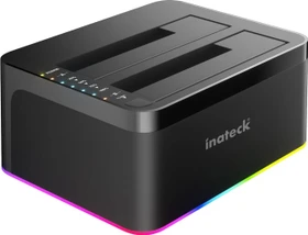 Inateck RGB Festplatten Dockingstation mit Offline-Klonfunktion, USB-C 3.0 (SA02003C_black)