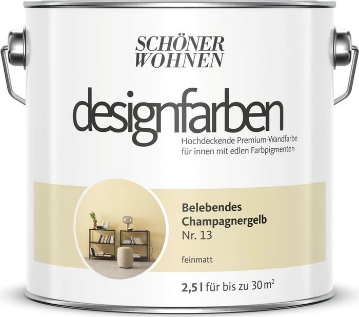 Schöner Wohnen Designfarben innen belebendes champagnergelbmatt gelb, 2.5l
