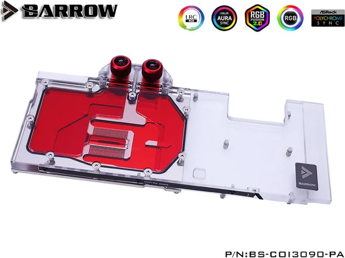 Barrow NVIDIA RTX 3090 LRC 2.0 Full Coverage GPU Water Block, Colorful Vulcan 3090 Aurora