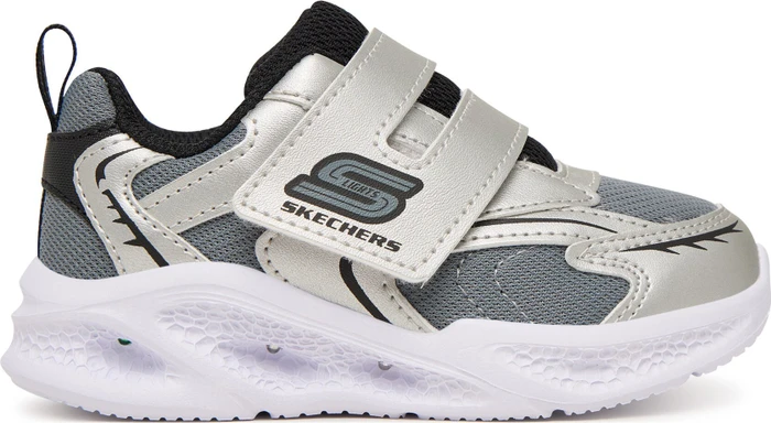 Skechers S-Lights Meteor Lights Glow Spike silber/schwarz (Junior)