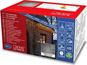 Konstsmide Lichtervorhang Eisregen LED 200x bernstein