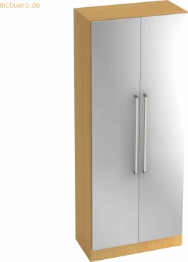 Hammerbacher Garderoben-Schrank 5OH V7200, Chromgriff, buche/silber, Schrankwand