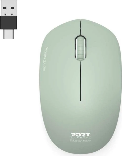 Port Designs Wireless Mouse Collection II olivgrün, USB-C/USB-A