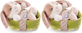 Nici Sleeping Pets Hase cappuccino im grünen Körbchen 12cm