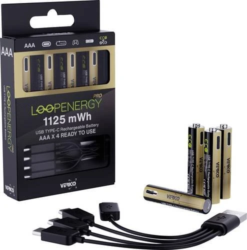 Verico LoopEnergy Pro Micro AAA Li-Ion USB-C 750mAh, 4er-Pack