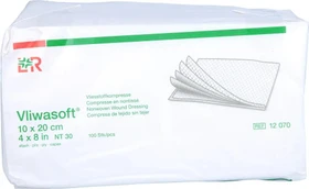 Lohmann & Rauscher Vliwasoft Vlieskompressen 4-lagig unsteril, 10 x 20cm, 100 Stück
