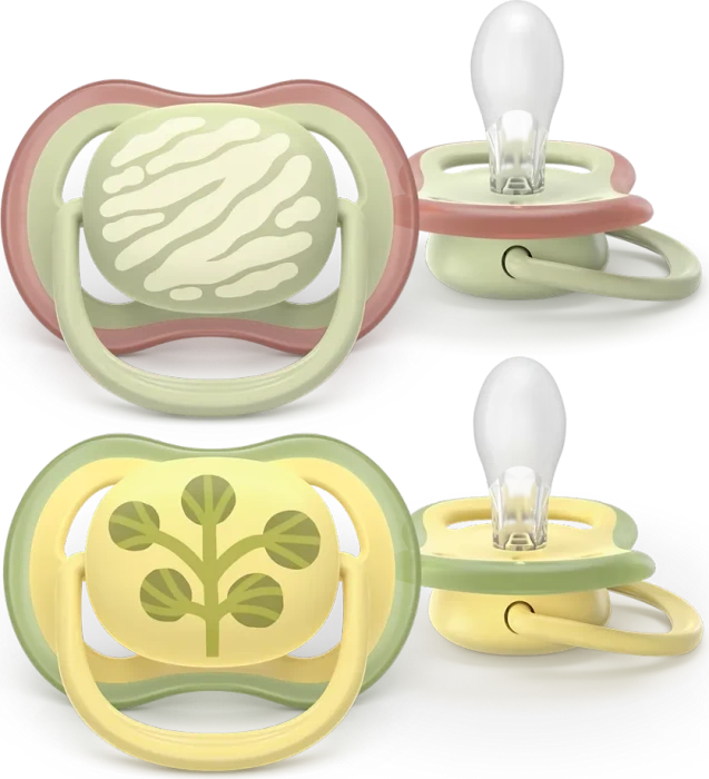 Philips Avent SCF349/51 Ultra Air Beruhigungsschnuller, 18+M, Silikon, grün/gelb, 2 Stück